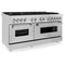 60 In. 7.4 Cu. Ft. Legacy Dual Fuel Range With 9 Burner Gas Cooktop And 2 Electric Convection Ovens In Stainless Steel