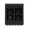 ZLINE 24 in. 2.8 cu. ft. Legacy Dual Fuel Range with 4 Burner Gas Cooktop and Electric Convection Oven in Black Stainless Steel (RAB-24)