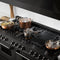 60 In. 7.4 Cu. Ft. Legacy Dual Fuel Range With 9 Burner Gas Cooktop And 2 Electric Convection Ovens In Black Stainless Steel