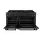 60 In. 7.4 Cu. Ft. Legacy Dual Fuel Range With 9 Burner Gas Cooktop And 2 Electric Convection Ovens In Black Stainless Steel