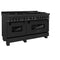 60 In. 7.4 Cu. Ft. Legacy Dual Fuel Range With 9 Burner Gas Cooktop And 2 Electric Convection Ovens In Black Stainless Steel
