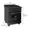 24 in. 2.8 cu. ft. Legacy Dual Fuel Range with Gas Cooktop and Electric Convection Oven