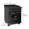 24 in. 2.8 cu. ft. Legacy Dual Fuel Range with Gas Cooktop and Electric Convection Oven