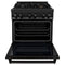 30 In. 4.0 Cu. Ft. Legacy Dual Fuel Range With Gas Cooktop And Electric Convection Oven In Black Stainless Steel With 4 Brass Burners