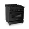 30 In. 4.0 Cu. Ft. Legacy Dual Fuel Range With Gas Cooktop And Electric Convection Oven In Black Stainless Steel With 4 Brass Burners