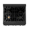 30 In. 4.0 Cu. Ft. Legacy Dual Fuel Range With Gas Cooktop And Electric Convection Oven In Black Stainless Steel With 4 Brass Burners