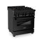 30 In. 4.0 Cu. Ft. Legacy Dual Fuel Range With Gas Cooktop And Electric Convection Oven In Black Stainless Steel With 4 Brass Burners