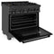 36 In. 4.6 Cu. Ft. Legacy Dual Fuel Range With Gas Cooktop And Electric Convection Oven In Black Stainless Steel With 6 Brass Burners