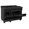 48 In. 6.0 Cu. Ft. Legacy Dual Fuel Range With Gas Cooktop And 2 Electric Ovens In Black Stainless Steel With 6 Brass Burners