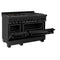 48 In. 6.0 Cu. Ft. Legacy Dual Fuel Range With Gas Cooktop And 2 Electric Ovens In Black Stainless Steel With 6 Brass Burners