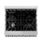 30 In. 4.0 Cu. Ft. Legacy Dual Fuel Range With 4 Burner Gas Cooktop And Electric Convection Oven In Stainless Steel And Blue Gloss Door