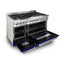 48 In. 6.0 Cu. Ft. Legacy Dual Fuel Range With 7 Burner Gas Cooktop And 2 Electric Ovens In Stainless Steel And Blue Gloss Doors