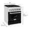 24 In. 2.8 Cu. Ft. Legacy Dual Fuel Range With 4 Burner Gas Cooktop And Electric Convection Oven In Stainless Steel And Black Matte Door