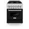 24 In. 2.8 Cu. Ft. Legacy Dual Fuel Range With 4 Burner Gas Cooktop And Electric Convection Oven In Stainless Steel And Black Matte Door