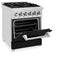 24 In. 2.8 Cu. Ft. Legacy Dual Fuel Range With 4 Burner Gas Cooktop And Electric Convection Oven In Stainless Steel And Black Matte Door