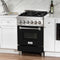 24 In. 2.8 Cu. Ft. Legacy Dual Fuel Range With 4 Burner Gas Cooktop And Electric Convection Oven In Stainless Steel And Black Matte Door