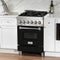 24 In. 2.8 Cu. Ft. Legacy Dual Fuel Range With 4 Burner Gas Cooktop And Electric Convection Oven In Stainless Steel And Black Matte Door