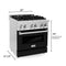 30 In. 4.0 Cu. Ft. Legacy Dual Fuel Range With 4 Burner Gas Cooktop And Electric Convection Oven In Stainless Steel And Black Matte Door