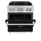 30 In. 4.0 Cu. Ft. Legacy Dual Fuel Range With 4 Burner Gas Cooktop And Electric Convection Oven In Stainless Steel And Black Matte Door