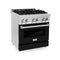 30 In. 4.0 Cu. Ft. Legacy Dual Fuel Range With 4 Burner Gas Cooktop And Electric Convection Oven In Stainless Steel And Black Matte Door