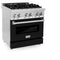 30 In. 4.0 Cu. Ft. Legacy Dual Fuel Range With 4 Burner Gas Cooktop And Electric Convection Oven In Stainless Steel And Black Matte Door