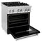 30 In. 4.0 Cu. Ft. Legacy Dual Fuel Range With 4 Burner Gas Cooktop And Electric Convection Oven In Stainless Steel And Black Matte Door