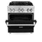 30 In. 4.0 Cu. Ft. Legacy Dual Fuel Range With 4 Burner Gas Cooktop And Electric Convection Oven In Stainless Steel And Black Matte Door