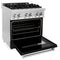 30 In. 4.0 Cu. Ft. Legacy Dual Fuel Range With 4 Burner Gas Cooktop And Electric Convection Oven In Stainless Steel And Black Matte Door