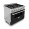 36 In. 4.6 Cu. Ft. Legacy Dual Fuel Range With 6 Burner Gas Cooktop And Electric Convection Oven In Stainless Steel And Black Matte Door