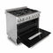 36 In. 4.6 Cu. Ft. Legacy Dual Fuel Range With 6 Burner Gas Cooktop And Electric Convection Oven In Stainless Steel And Black Matte Door