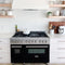48 In. 6.0 Cu. Ft. Legacy Dual Fuel Range With 7 Burner Gas Cooktop And 2 Electric Ovens In Stainless Steel And Black Matte Doors