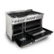 48 In. 6.0 Cu. Ft. Legacy Dual Fuel Range With 7 Burner Gas Cooktop And 2 Electric Ovens In Stainless Steel And Black Matte Doors