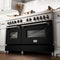 60 In. 7.4 Cu. Ft. Legacy Dual Fuel Range With 9 Burner Gas Cooktop And 2 Electric Convection Ovens In Stainless Steel And Black Matte Doors