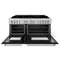 60 In. 7.4 Cu. Ft. Legacy Dual Fuel Range With 9 Burner Gas Cooktop And 2 Electric Convection Ovens In Stainless Steel And Black Matte Doors