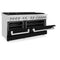 60 In. 7.4 Cu. Ft. Legacy Dual Fuel Range With 9 Burner Gas Cooktop And 2 Electric Convection Ovens In Stainless Steel And Black Matte Doors