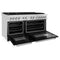 60 In. 7.4 Cu. Ft. Legacy Dual Fuel Range With 9 Burner Gas Cooktop And 2 Electric Convection Ovens In Stainless Steel And Black Matte Doors