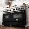 60 In. 7.4 Cu. Ft. Legacy Dual Fuel Range With 9 Burner Gas Cooktop And 2 Electric Convection Ovens In Stainless Steel And Black Matte Doors