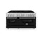 60 In. 7.4 Cu. Ft. Legacy Dual Fuel Range With 9 Burner Gas Cooktop And 2 Electric Convection Ovens In Stainless Steel And Black Matte Doors