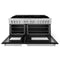60 In. 7.4 Cu. Ft. Legacy Dual Fuel Range With 9 Burner Gas Cooktop And 2 Electric Convection Ovens In Stainless Steel And Black Matte Doors