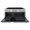 60 In. 7.4 Cu. Ft. Legacy Dual Fuel Range With 9 Burner Gas Cooktop And 2 Electric Convection Ovens In Stainless Steel And Blue Matte Doors
