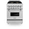 24 In. 2.8 Cu. Ft. Legacy Dual Fuel Range With Gas Cooktop And Electric Convection Oven In Stainless Steel With 4 Brass Burners