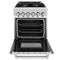 24 In. 2.8 Cu. Ft. Legacy Dual Fuel Range With Gas Cooktop And Electric Convection Oven In Stainless Steel With 4 Brass Burners