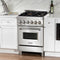 24 In. 2.8 Cu. Ft. Legacy Dual Fuel Range With Gas Cooktop And Electric Convection Oven In Stainless Steel With 4 Brass Burners