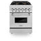24 In. 2.8 Cu. Ft. Legacy Dual Fuel Range With Gas Cooktop And Electric Convection Oven In Stainless Steel With 4 Brass Burners