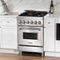 24 In. 2.8 Cu. Ft. Legacy Dual Fuel Range With Gas Cooktop And Electric Convection Oven In Stainless Steel With 4 Brass Burners