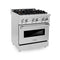 30 In. 4.0 Cu. Ft. Legacy Dual Fuel Range With Gas Cooktop And Electric Convection Oven In Stainless Steel With 4 Brass Burners