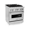 30 In. 4.0 Cu. Ft. Legacy Dual Fuel Range With Gas Cooktop And Electric Convection Oven In Stainless Steel With 4 Brass Burners