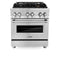 30 In. 4.0 Cu. Ft. Legacy Dual Fuel Range With Gas Cooktop And Electric Convection Oven In Stainless Steel With 4 Brass Burners