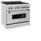 36 In. 4.6 Cu. Ft. Legacy Dual Fuel Range With Gas Cooktop And Electric Convection Oven In Stainless Steel With 6 Brass Burners