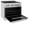 36 In. 4.6 Cu. Ft. Legacy Dual Fuel Range With Gas Cooktop And Electric Convection Oven In Stainless Steel With 6 Brass Burners